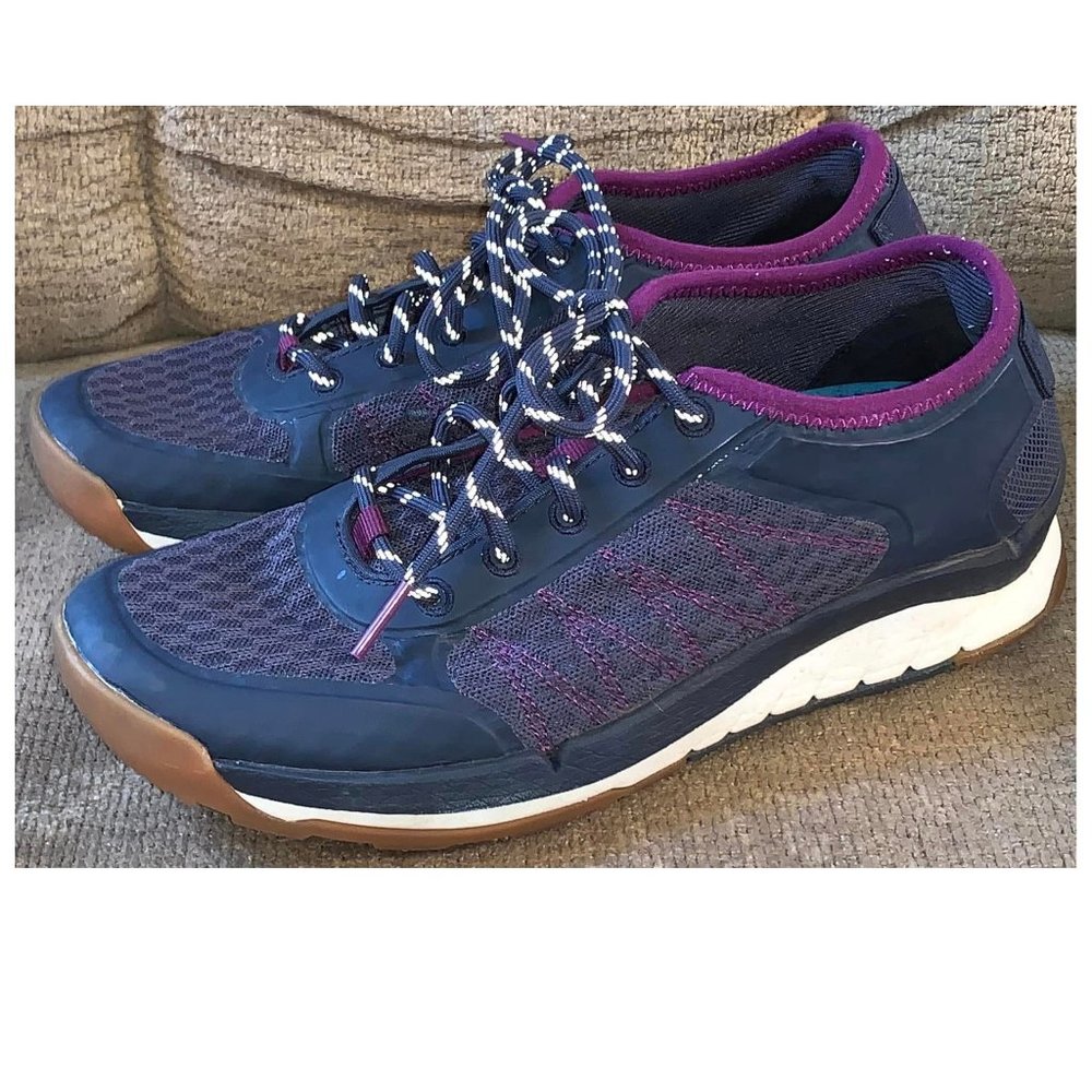 LL Bean Rocky Coast Purple Mesh Leather Breathable Shoes Sneakers size 7 Medium